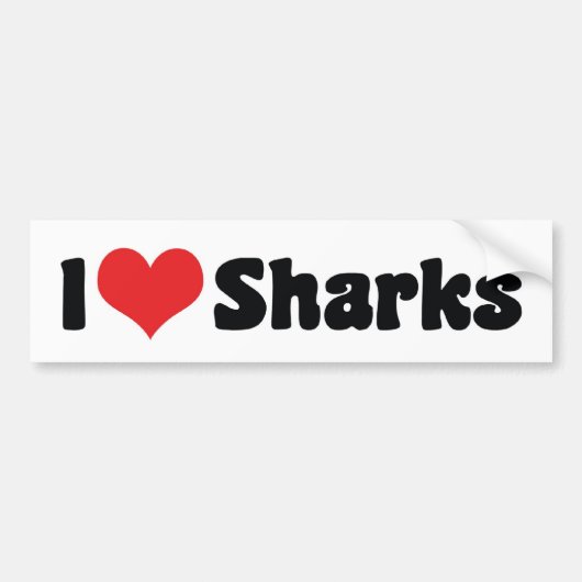 I Love Heart Sharks - Shark Lover Bumpersticker (Voorkant)