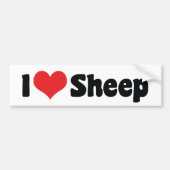 I Love Heart Sheep Bumpersticker (Voorkant)