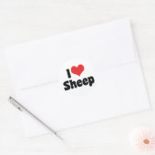 I Love Heart Sheep Ronde Sticker (Envelop)