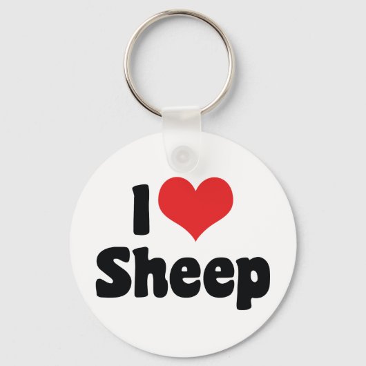I Love Heart Sheep Sleutelhanger (Voorkant)