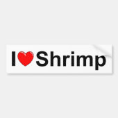 I Love (Heart) Shrimp Bumpersticker (Voorkant)