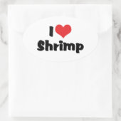 I Love Heart Shrimp - Zee Food Lover Ovale Sticker (Tas)