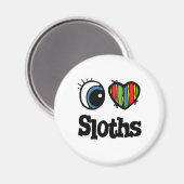I Love (Heart) Sloths Magneet (Voorkant / Achterkant)