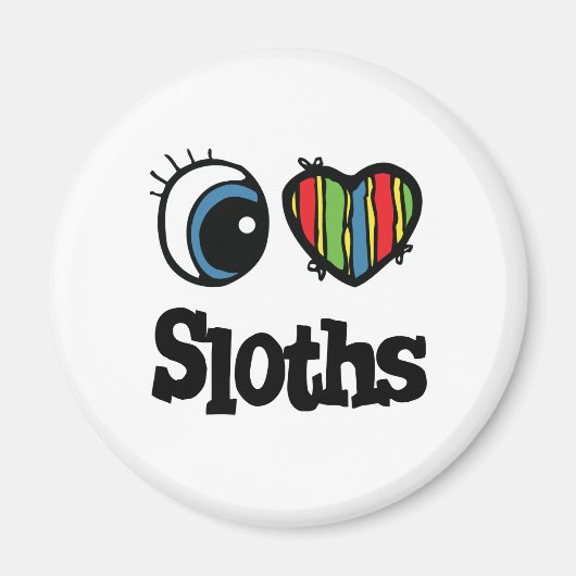 I Love (Heart) Sloths Magneet (Voorkant)