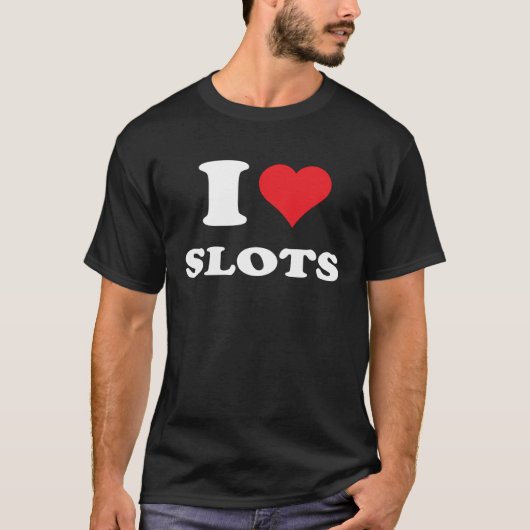I Love Heart Slots Funny Playing Slots Machines Qu T-shirt (Voorkant)