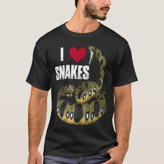 I Love Heart Snakes Reptile Lovers Snake lover T-shirt
