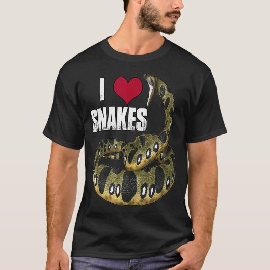 I Love Heart Snakes  Reptile Lovers Snake lover T-shirt (Voorkant)