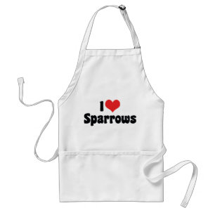 I Love Heart Sparrows - Bird Lover Standaard Schort