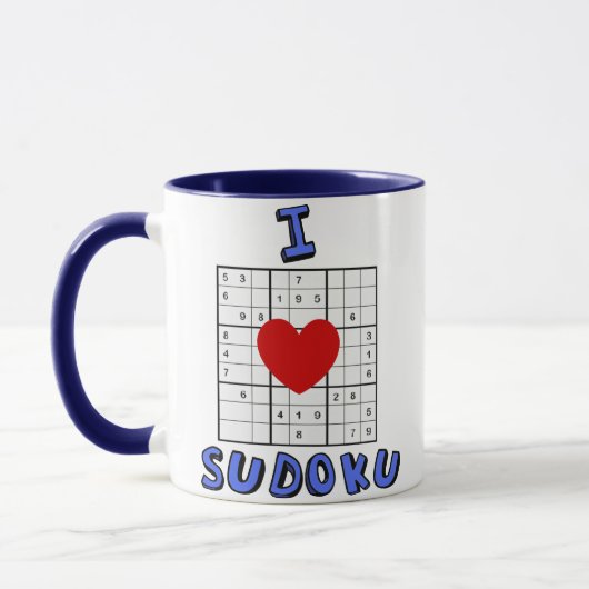 I Love Heart Sudoku Puzzle Coffee Mok (Links)