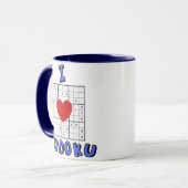 I Love Heart Sudoku Puzzle Coffee Mok (Voorkant links)