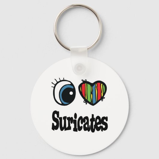 I Love (Heart) Suricates Sleutelhanger (Voorkant)