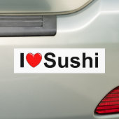 I Love (Heart) Sushi Bumpersticker (Op auto)
