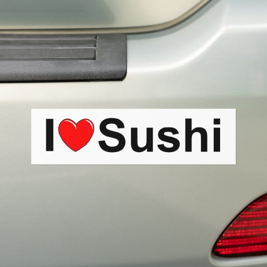 I Love (Heart) Sushi Bumpersticker (Op auto)