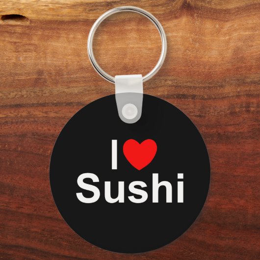I Love (Heart) Sushi Sleutelhanger (Voorkant)