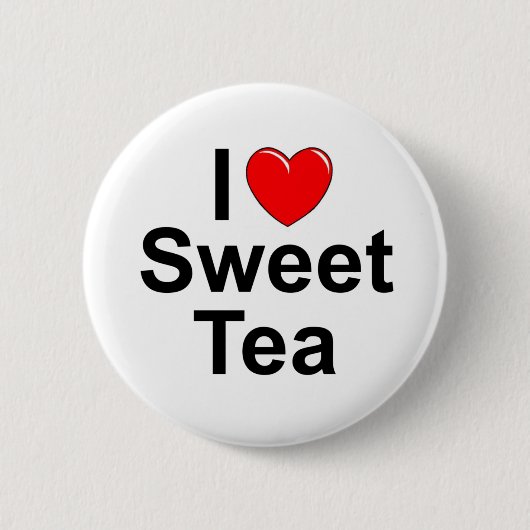 I Love (Heart) Sweet Tea Ronde Button 5,7 Cm (Voorkant)