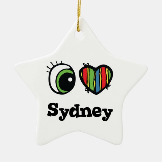 I Love (Heart) Sydney Keramisch Ornament (Voorkant)