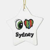 I Love (Heart) Sydney Keramisch Ornament (Links)