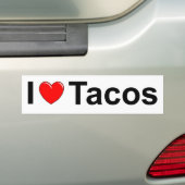 I Love (Heart) Tacos Bumpersticker (Op auto)