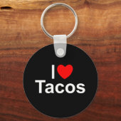 I Love (Heart) Tacos Sleutelhanger (Voorkant)