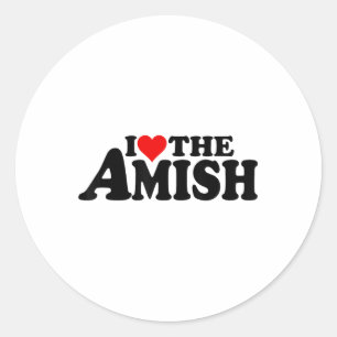 I Love Heart The Amish beroemd gemaakt door 1 Ronde Sticker