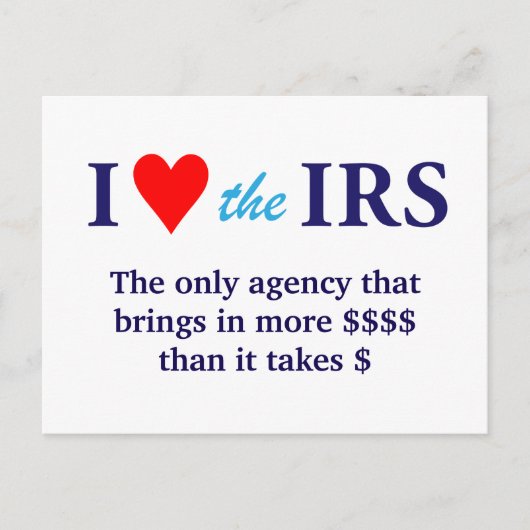 I Love Heart the IRS Briefkaart (Voorkant)