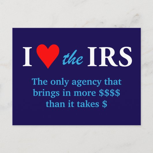 I Love Heart the IRS Briefkaart (Voorkant)
