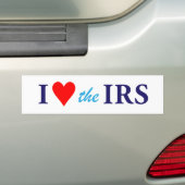 I Love Heart the IRS Bumpersticker (Op auto)