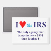 I Love Heart the IRS Magneet (Voorkant / Achterkant)