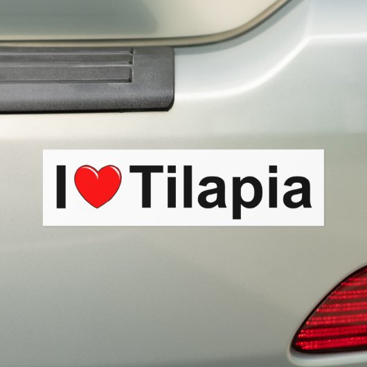 I Love (Heart) Tilapia Bumpersticker (Op auto)