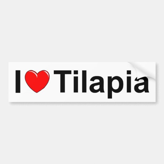 I Love (Heart) Tilapia Bumpersticker (Voorkant)