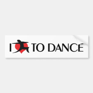 I Love Heart To Dance - Ballet Tango Waltz Liefheb Bumpersticker