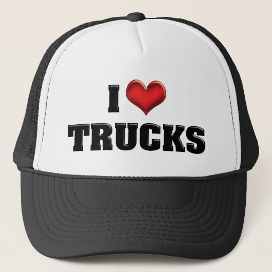 I Love Heart Trucks - Truck Lover Trucker Pet (Voorkant)