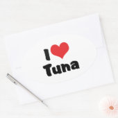 I Love Heart Tuna Ovale Sticker (Envelop)