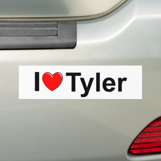 I Love (Heart) Tyler Bumpersticker (Op auto)