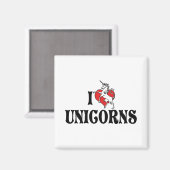 I Love Heart Unicorns Magneet (Voorkant / Achterkant)