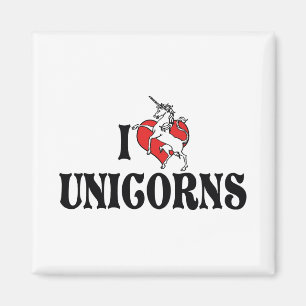 I Love Heart Unicorns Magneet