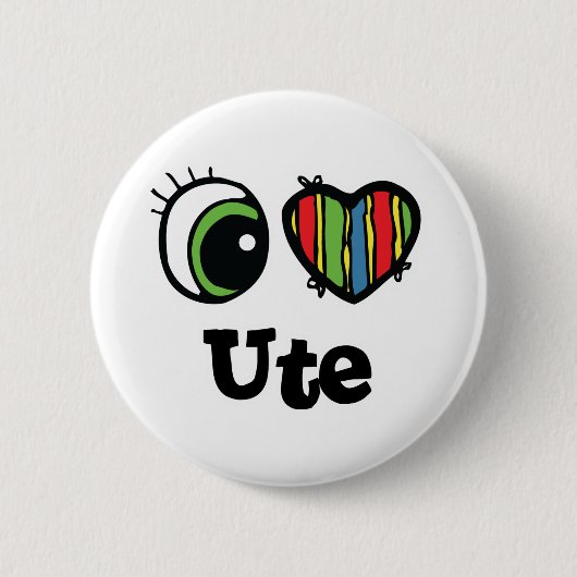 I Love (Heart) Ute Ronde Button 5,7 Cm (Voorkant)