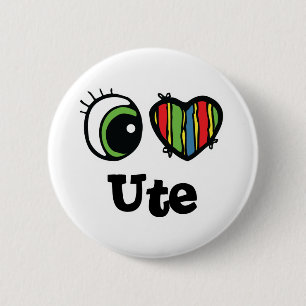 I Love (Heart) Ute Ronde Button 5,7 Cm