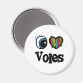 I Love (Heart) Voles Magneet (Voorkant / Achterkant)