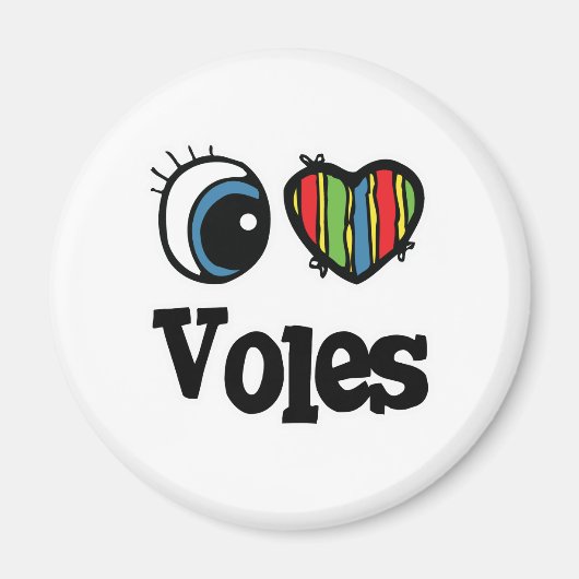 I Love (Heart) Voles Magneet (Voorkant)