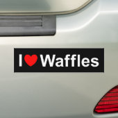 I Love (Heart) Waffles Bumpersticker (Op auto)
