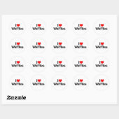 I Love (Heart) Waffles Ronde Sticker (Vel)