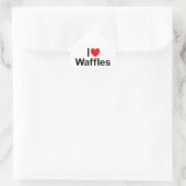 I Love (Heart) Waffles Ronde Sticker (Tas)