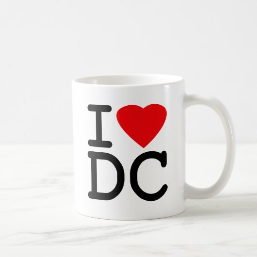 I Love Heart Washington D.C. District of Columbia Koffiemok (Rechts)