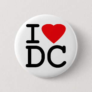 I Love Heart Washington D.C. District of Columbia Ronde Button 5,7 Cm