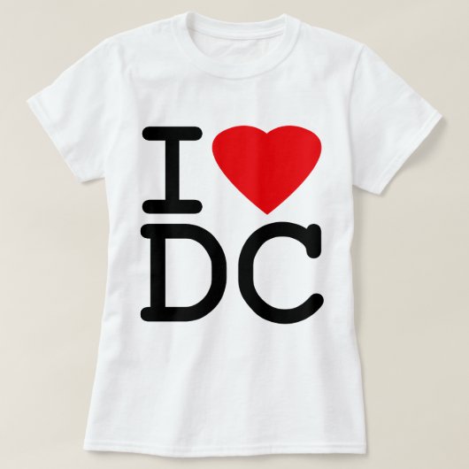 I Love Heart Washington D.C. District of Columbia T-shirt (Design voorkant)