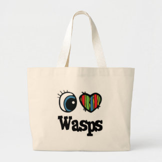 I Love (Heart) Wasps Grote Tote Bag