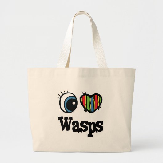I Love (Heart) Wasps Grote Tote Bag (Voorkant)