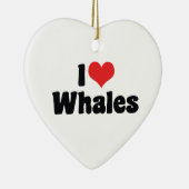I Love Heart Whales - Whale Lover Keramisch Ornament (Rechts)