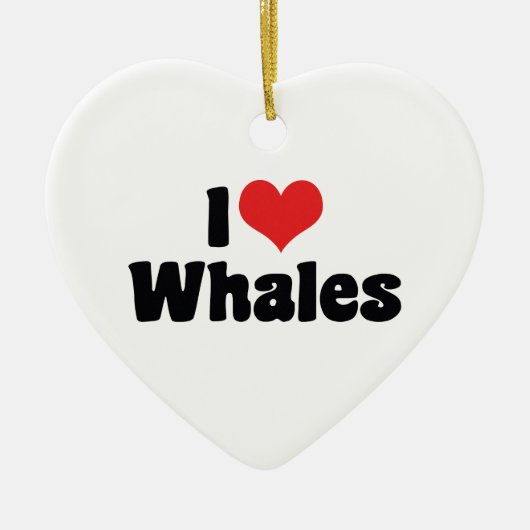 I Love Heart Whales - Whale Lover Keramisch Ornament (Voorkant)